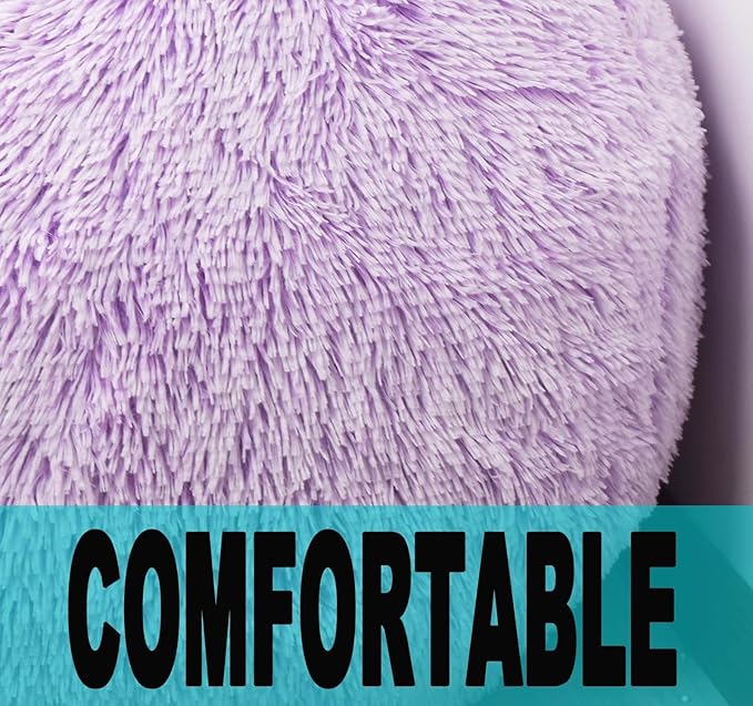 Fluffy Bean Bag Chair for Kids, 2.5FT Round Memory Foam Filled Bean Bag for - Image 6