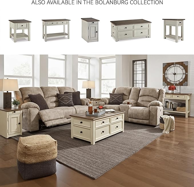 Signature Design by Ashley Bolanburg Farmhouse Rectangular Two Tone Sofa Table - Image 7