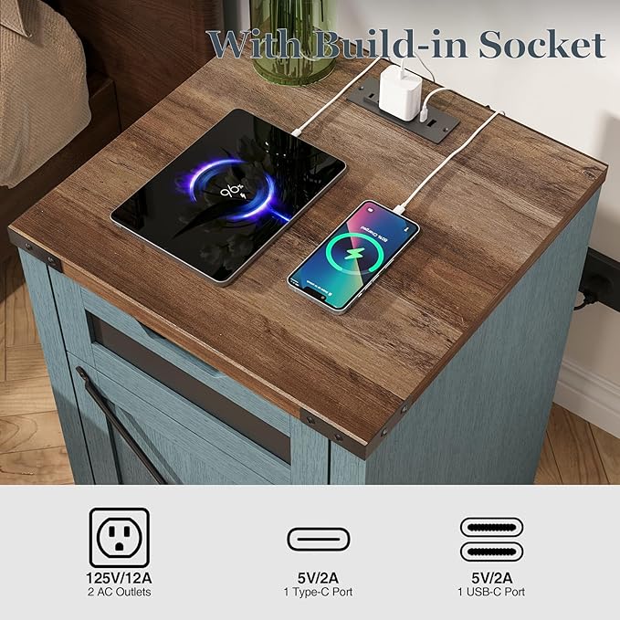 Farmhouse End Table Set of 2 - Image 4