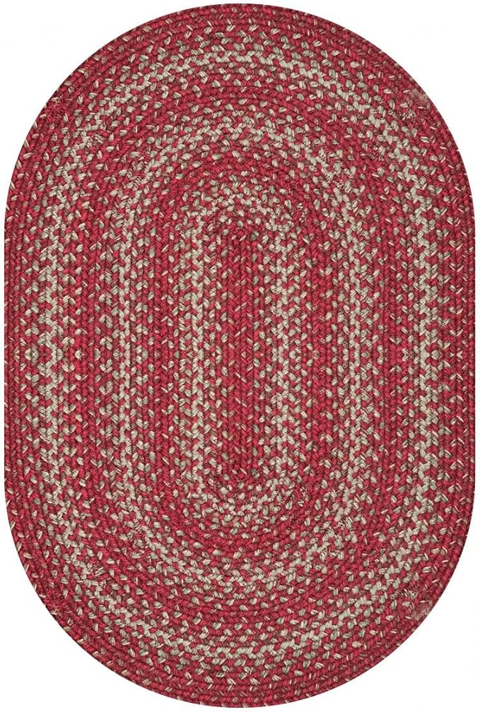 Homespice Apple Pie Jute Red 4x6' Braided Rugs Oval Rugs - Image 9
