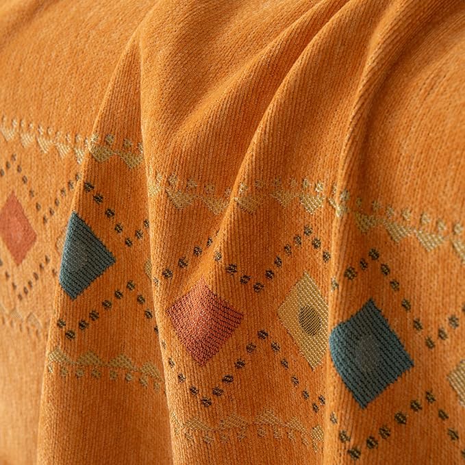 STACYPIK Orange Jacquard Sofa Cover - Image 5