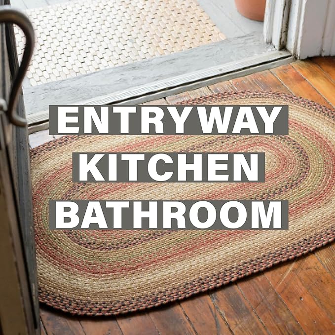 Homespice Gingerbread Premium Jute Braided Rug, 2x6' Rectangular Hall Runner - Image 7