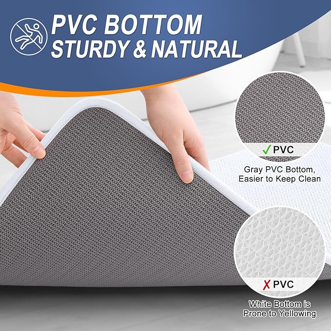 OLANLY Thick Memory Foam Bath Mat Rug 59x20, Extra Soft Absorbent Bathroom Rug - Image 4