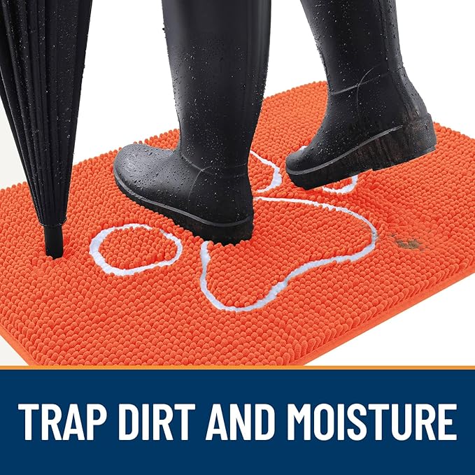 OLANLY Door Mat for Muddy Dog Paws 36x24, Ultra Absorbent Chenille Mud Doormat - Image 2