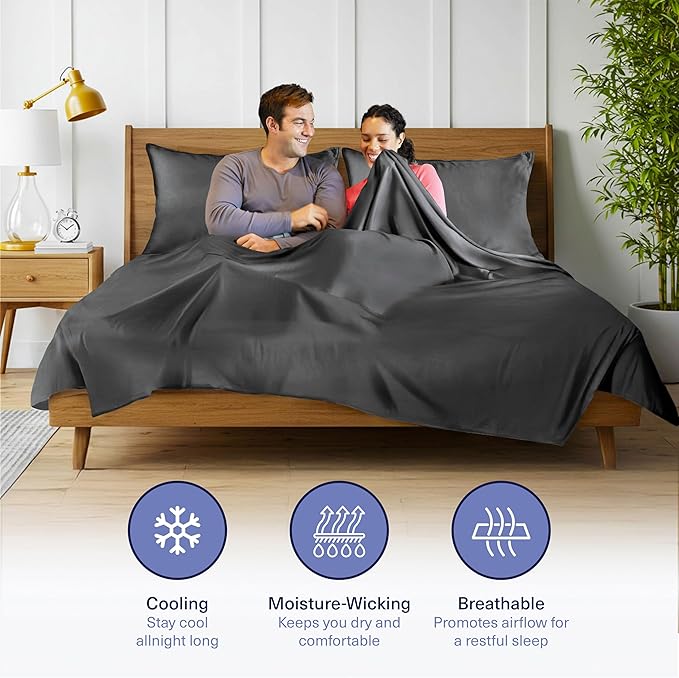 Kickoff Viscose Bamboo Sheets Twin XL Size 3-pc 100% Organic Bamboo Viscose Bed - Image 3