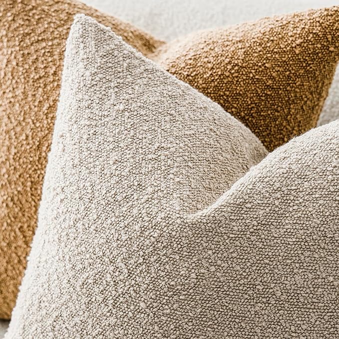 Foindtower Pack of 2, Decorative Textured Boucle Throw Pillow Covers Accent - Image 4