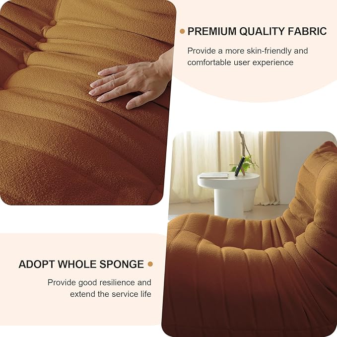 Luxury Sofa Couch Chair, Lazy Floor Seating, Fireside Bean Bag Chair, Ergonomic - Image 3
