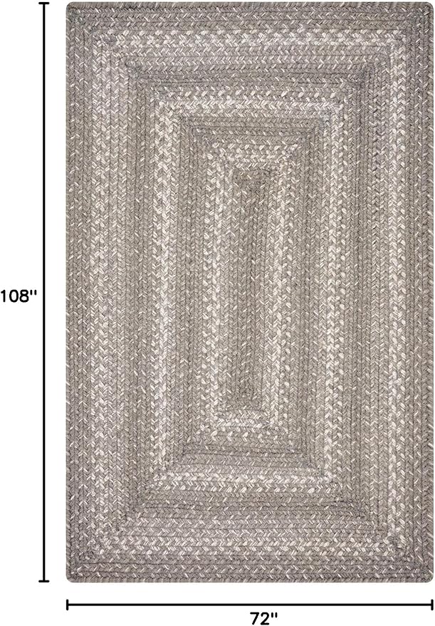 Grey Cloud Jute Braided Area Rug, 6x9' Rectangle - Image 2