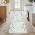 Blue and Green 2x6 Boho Bathroom Runner by HazoHaus