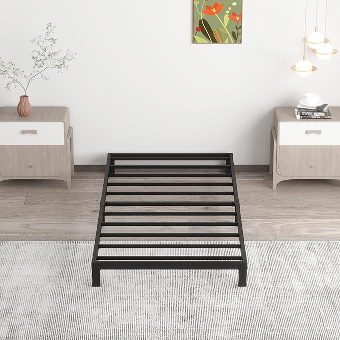 7 Inch XL Twin Bed Frames No Box Spring Need, Low Profile Metal Platform Twin - Image 2