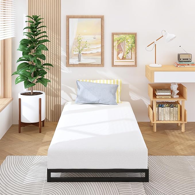 4 Inch Twin Size Bed Frames Heavy Duty Metal Twin Platform Bed Frame No Box - Image 6