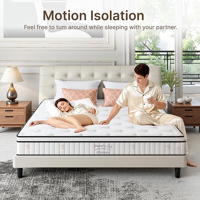 Queen Size Mattress, 10 Inch Medium Firm Foam Hybrid Mattress - Image 2