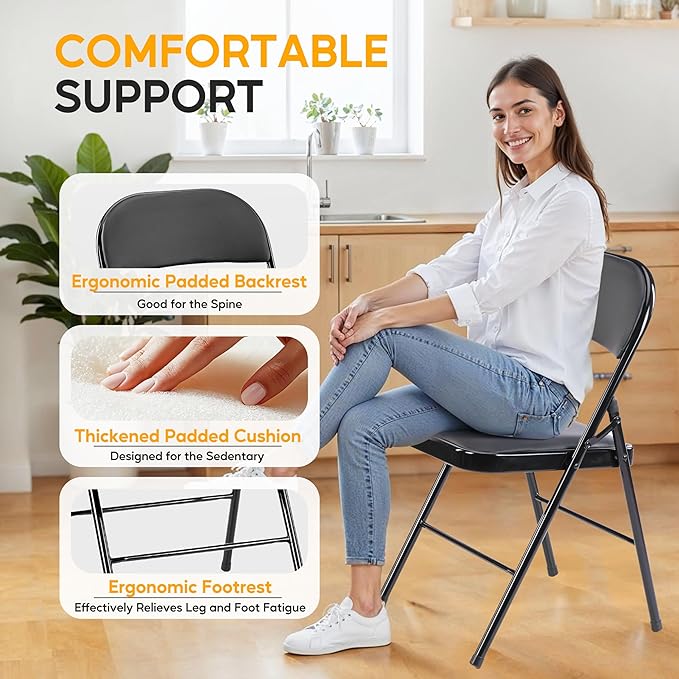 HealSmart Folding Chairs 4 Pcs - Image 6