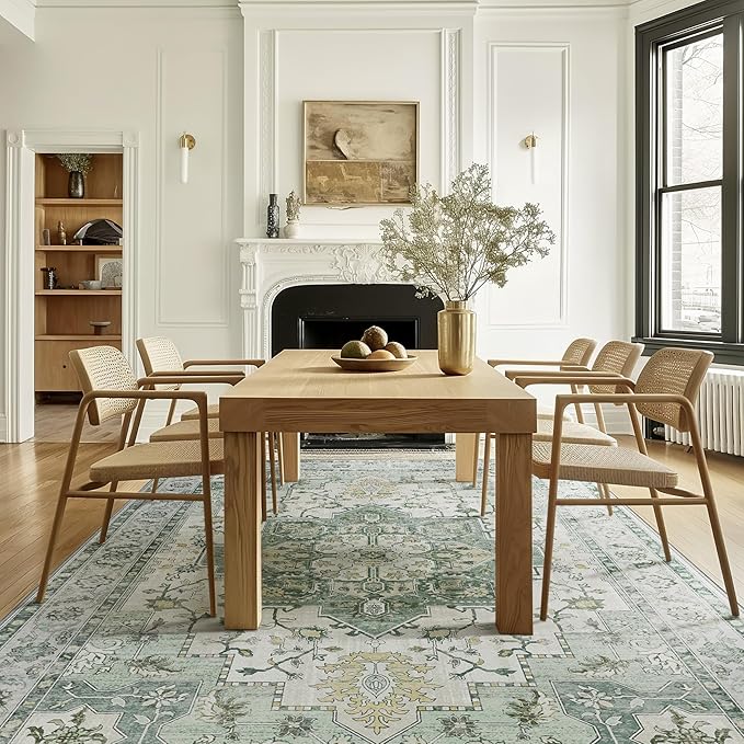 GENIMO 3x5 Area Rugs for Living Room, Machine Washable Non Slip Vintage Rugs - Image 3