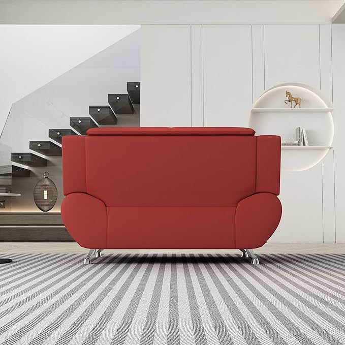 Container Furniture Direct Michael Modern Faux Leather Upholstered Stainless - Image 7