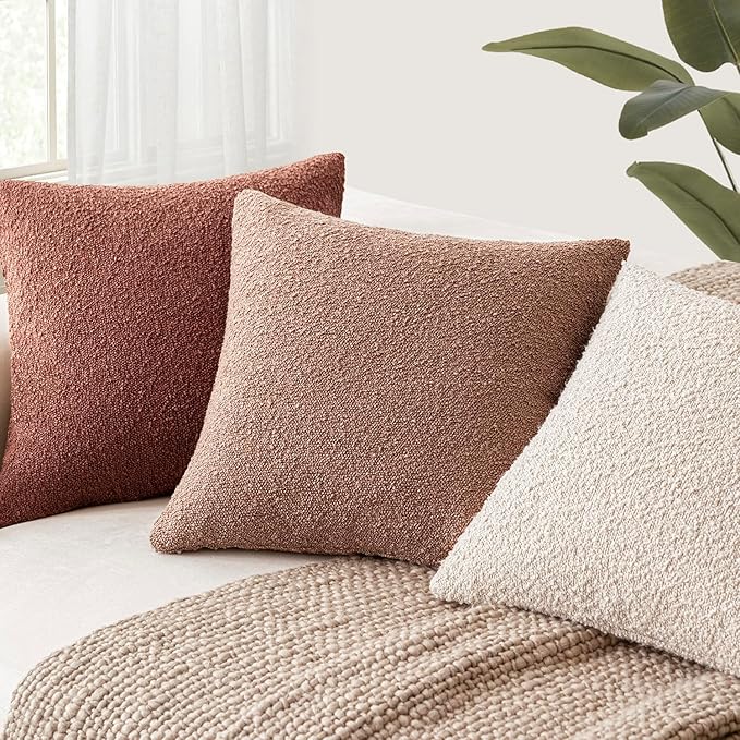 Foindtower Set of 2, Decorative Textured Boucle Throw Pillow Covers Accent - Image 6