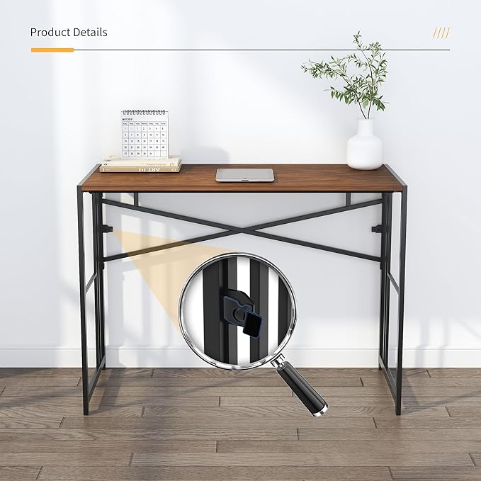Folding Computer Desk 40 inch Writing Gaming Computer Camping Desk, No Assembly - Image 9