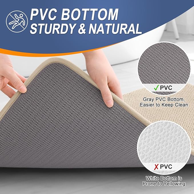 OLANLY Thick Memory Foam Bath Mat Rug 24x16, Extra Soft Absorbent Bathroom Rug - Image 4