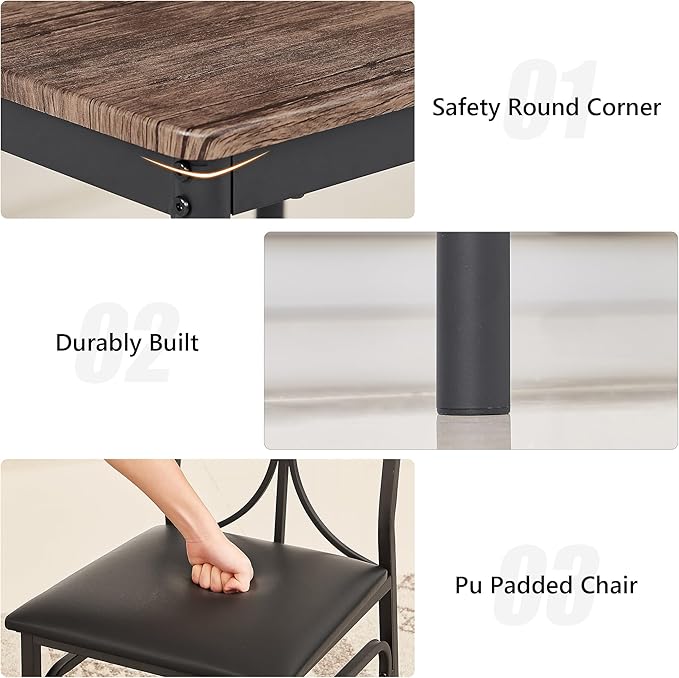 VECELO Kitchen Dining Room Table Set - Image 9