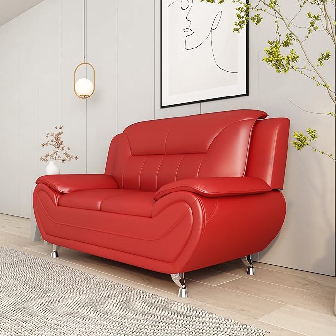 Container Furniture Direct Michael Modern Faux Leather Upholstered Stainless - Image 11