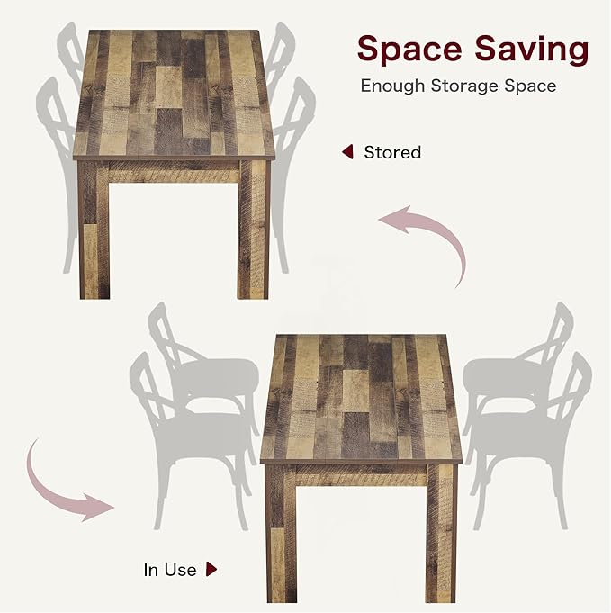 Dining Table for 4-6, Rectangular Dining Room Dinner Table - Image 7