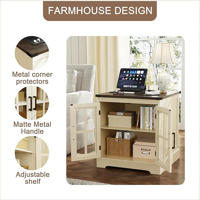 ChooChoo Farmhouse End Table, Nightstand - Image 4