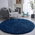 FJZFING Navy Blue Round Rug Ultra-Soft Plush Modern 7x7 Circle Area Rug by FJZFING