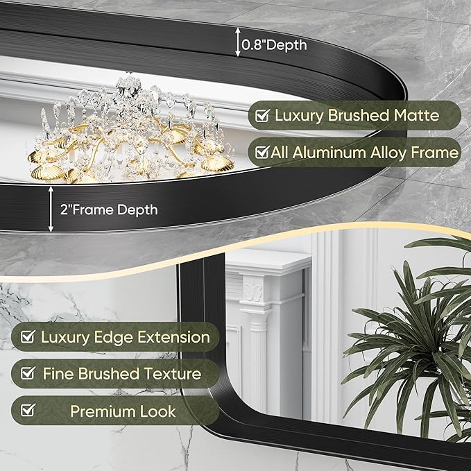 Suidia 24" x 36" Bathroom Mirror, Bathroom Vanity Mirror Metal Framed, - Image 6