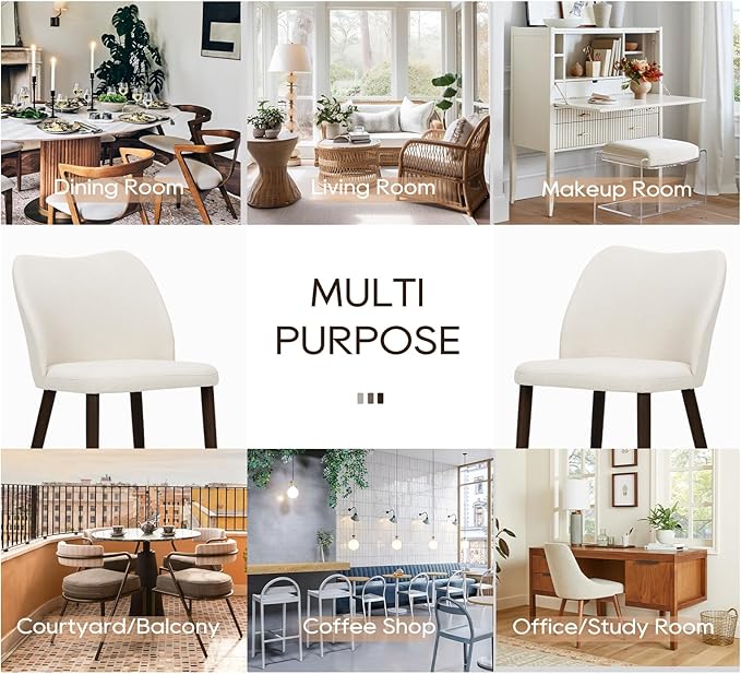 COLAMY Upholstered Dining Chairs Set of 6, Modern Fabric Dining Room Kitchen - Image 8
