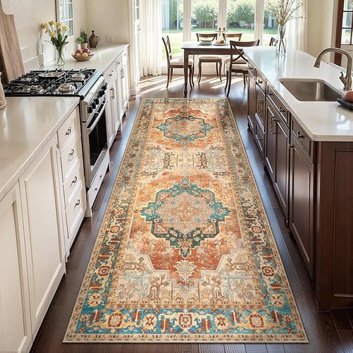 2x6 Washable Runner Rug for Hallways, Non Slip Vintage Rug, Soft Low Pile Long - Image 2