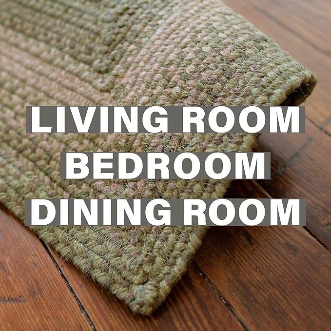 Homespice Grassland Hand Braided Rug 6x9' – Rustic Sage Green Area Rugs - Image 8