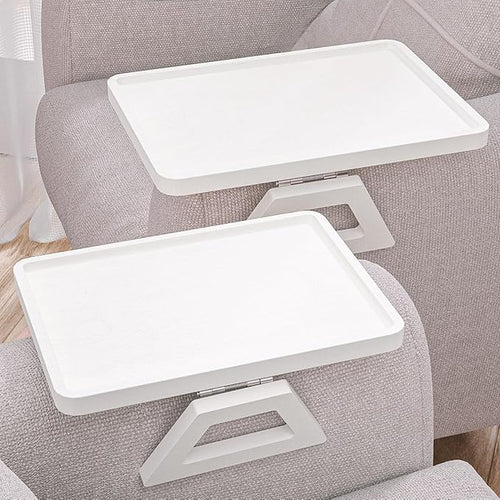 2 Pack Couch Arm Tray, Bamboo Folding Sofa Tray, Sofa Armrest Trays Clip-On by DANFOXER