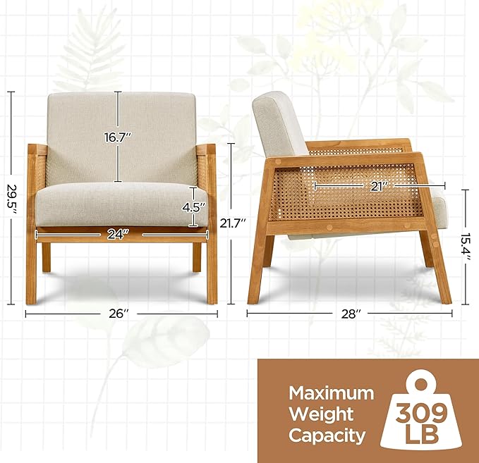Yaheetech Accent Chair, Modern Armchair - Image 3