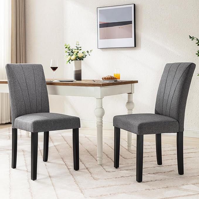 VECELO Upholstered Dining Chairs Set of 4, Modern Fabric and High Back & Solid - Image 5