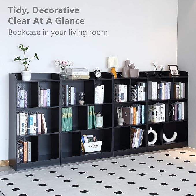 Book Shelf with Back Panel Stability 5 Cube Bookcase Multifunctional Cube - Image 9