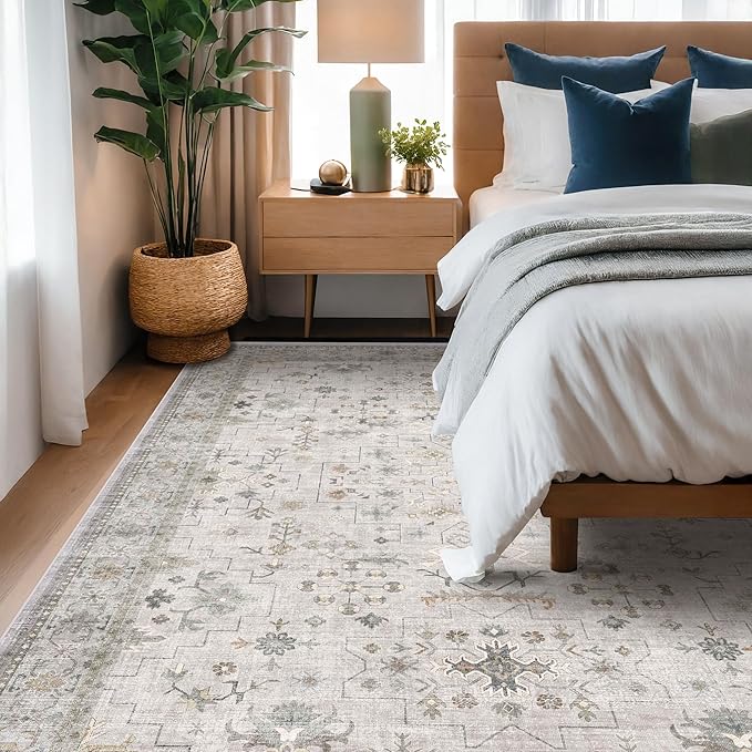 Boho Light Grey Living Room Rug 8x10 - Image 6