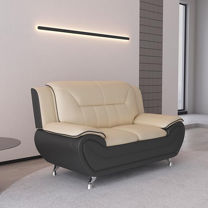 Container Furniture Direct Michael Modern Faux Leather Upholstered Stainless - Image 8