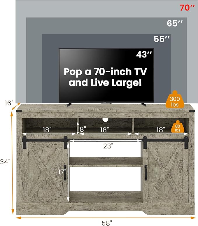 RoyalCraft Farmhouse Fireplace TV Stand - Image 7