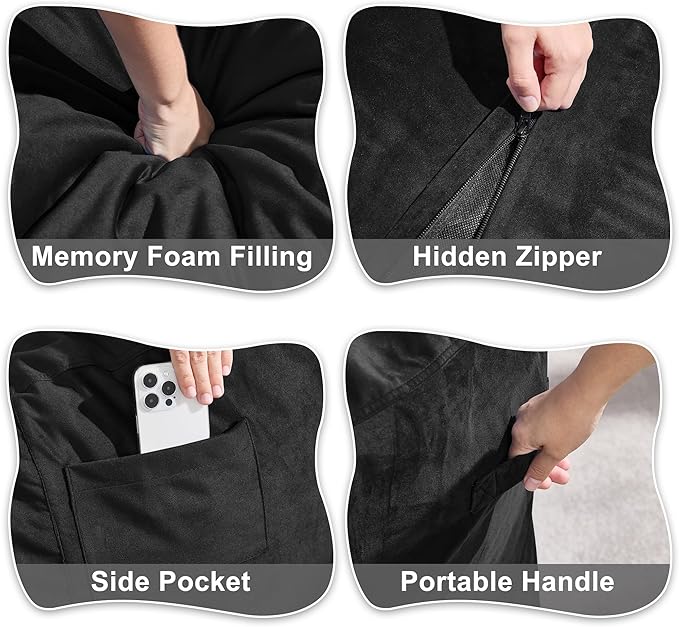 Hobestluk 4FT Bean Bag Chair Giant Bean Bag Chairs - Image 6