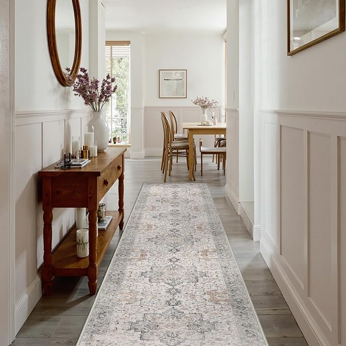 GENIMO 2'6''x18 Runner Rugs for Hallway, Machine Washable Non Slip Vintage Rugs - Image 8