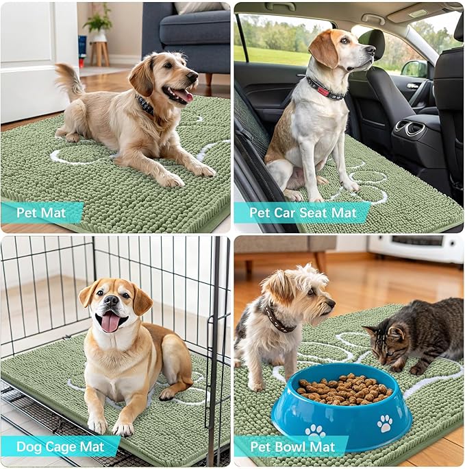 OLANLY Door Mat for Muddy Dog Paws 70x46, Ultra Absorbent Chenille Mud Doormat - Image 7