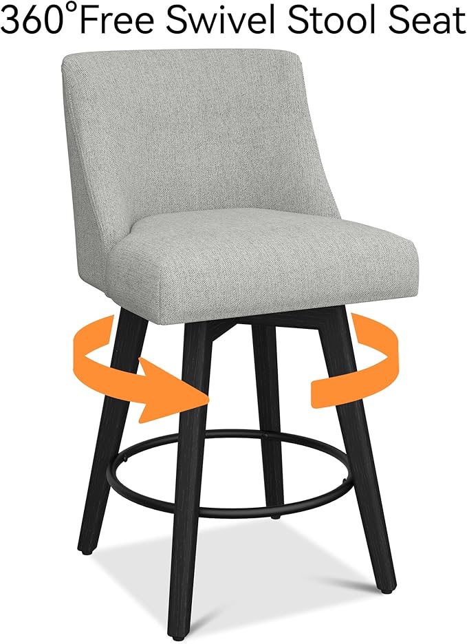 Counter Height Bar Stools Set of 4, Modern Swivel Barstools - Image 6