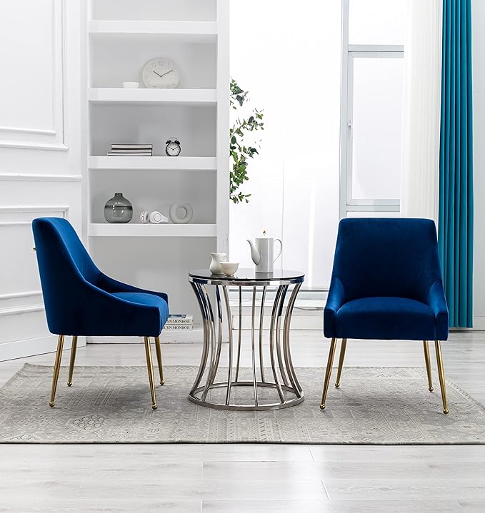 Velvet Dining Chairs Set of 2, Furniture Collection Modern Contemporary - Image 7