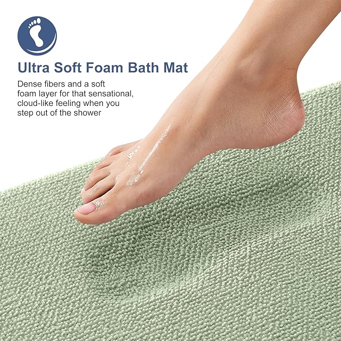 OLANLY Thick Memory Foam Bath Mat Rug 30x20, Extra Soft Absorbent Bathroom Rug - Image 2