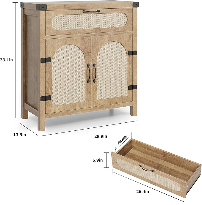 Garvee 29.9'' Small Rattan Buffet Cabinet - Image 2