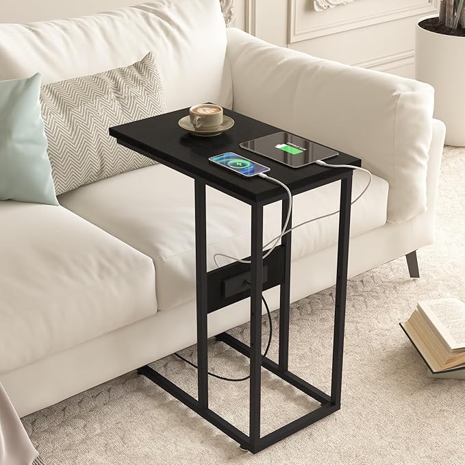 VECELO C Shaped End Side Table - Image 2