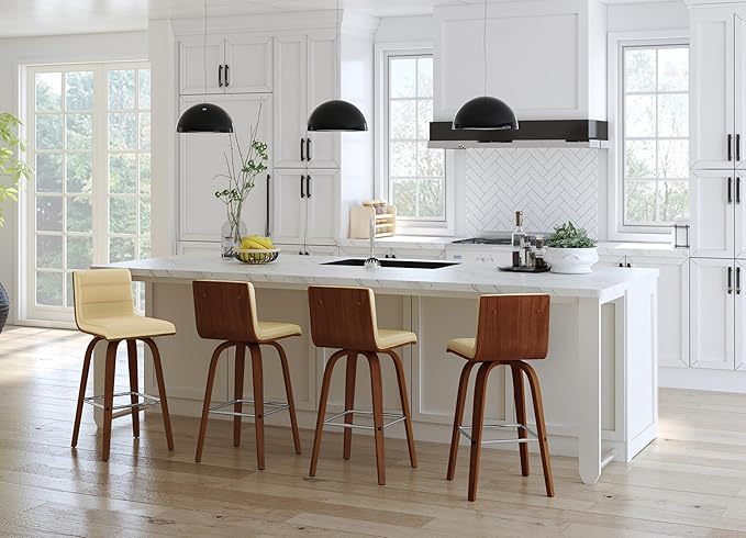 Armen Living Vienna Modern Swivel 26" Counter Height Barstool - Image 2