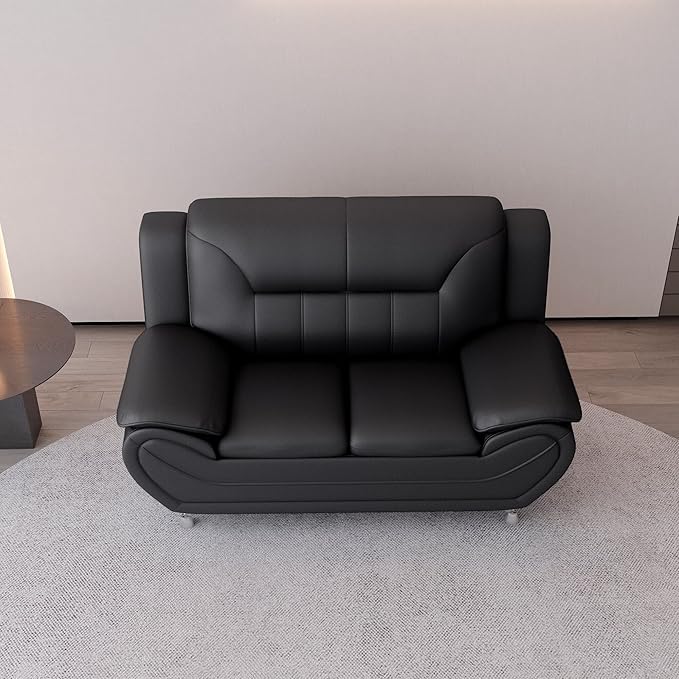 Container Furniture Direct Michael Modern Faux Leather Upholstered Stainless - Image 6