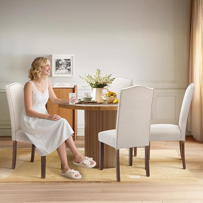 Stylish Upholstered Parsons Dining Chair Kitchen - Image 2