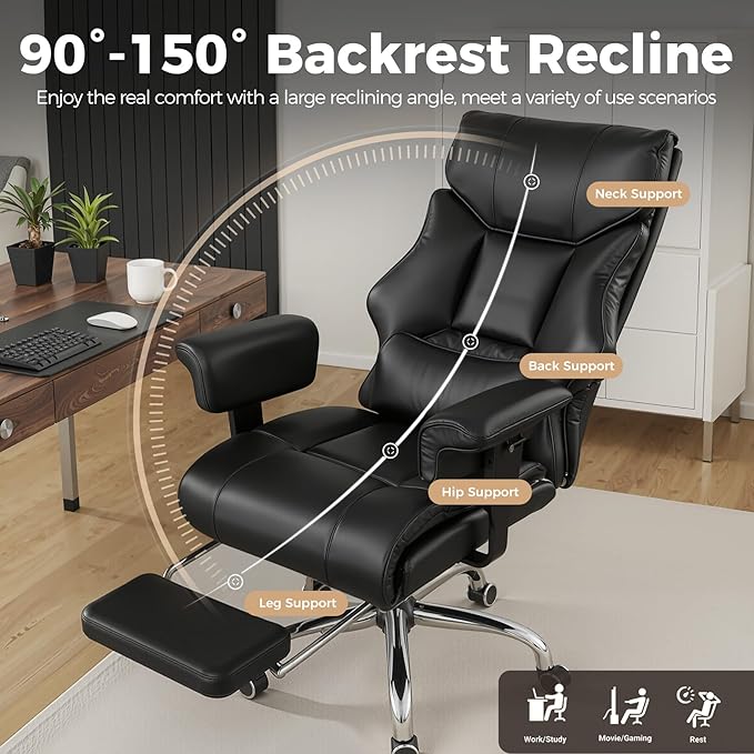 COMHOMA Big and Tall Office Chair 400lbs High Back Computer Gaming Chair - Image 4